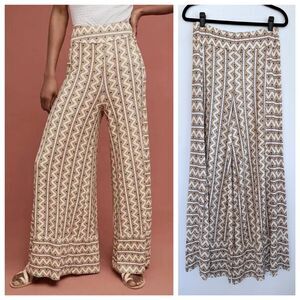 NWT Farm Rio for Anthropologie Striped Knit Wide Leg Pull On Palazzo Pants Sz M